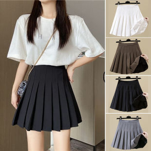 Pleated Skirt Women's 2025 Spring and Autumn New Black High-Waist Slimming Skirt Short Skirt Summer