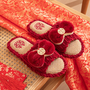 Wedding slippers Dowry wedding festive red couple couple indoor home wedding dowry slippers wholesale