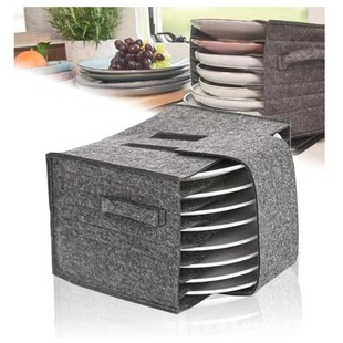 Cross-border Hot Felt Plate Storage Bag Picnic Camping Tableware Storage Bag Portable Layered Storage Bag