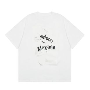 Трансграничная Margiela Магилла MM6 хлопчатобумажная двойная пряжа мужская футболка с короткими рукавами высокого качества пятно для отдыха оптом