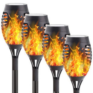 Cross-border outdoor solar flame lamp 12LED garden plug-in park lawn Villa decoration landscape lamp waterproof