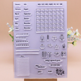 Transparent Silicone Seal Hand Account Calendar Material Hand Account clear stamp Transparent Seal