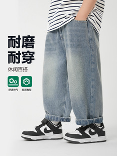 Right European Boy's Jeans Spring Casual Long Pants Spring and Autumn Children's Wear Children's Baby Children's Boy's Spring Fashion