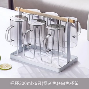 Hospitality Light Luxury Glass Cup with Heat-Resistant Simple ins Drinking Cup Home Living Room Tea Cup Family Set
