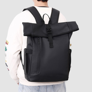Backpack Men's Roll Top Outdoor Waterproof Computer Backpack for Work Commuter Travel Large Capacity College Student Schoolbag for Men and Women