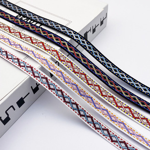 Chuanzhou factory clothing lace accessories decorative belt national style geometric pattern jacquard webbing wrapping strip wholesale