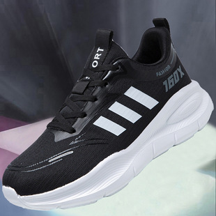 Foreign trade wholesale sneaker spring new thick-soled comfortable running shoes students daily fly woven breathable couple shoes