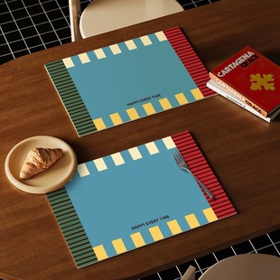 Medieval Desktop Placemat Waterproof Leather Table Mat Oil-Proof No-Wash Small High-Temperature Resistant Heat Insulation Mat High-End Western Food Mat