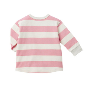 presale autumn and winter new children's boys and girls cartoon bear embroidery striped long sleeve round neck T-shirt