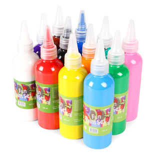 Factory Direct supply 12 colors 100ml bottled children's painting finger painting paint gouache paint painting graffiti paint