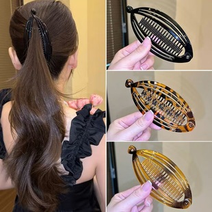 Simple Frosted Clip Temperament Solid Color Fish Clip with Toothed Non-Slip Pontail Clip Clip Clip Clip Clip Flat Hairclip Erect Banana Clip Headwear