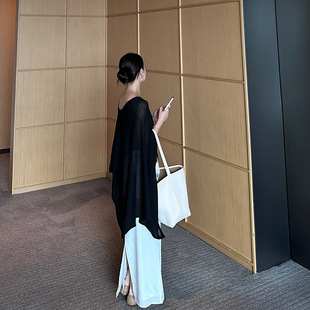[Shaping natural aesthetics] large shawl knitted cloak irregular design temperament top sweater