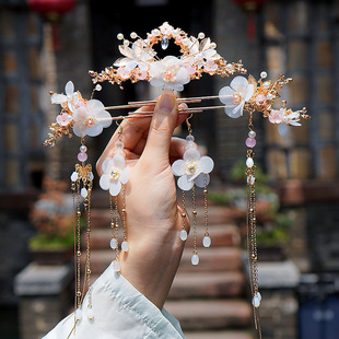 Children's Hanfu headdress ancient costume step Shake clip accessories ancient style tassel strawberry hairpin girls' side clip hairpin hair accessories