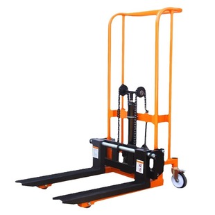 Small Elevation Vehicle Household Lightweight Mini Hydraulic Elevation Truck Small Forklift Hand Push Stacker Truck Spot