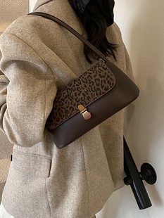 Cross-border Retro Niche Commuter Underarm Bag Women's Bag 2024 New Leopard Shoulder Bag Fashion Frosted Handbag