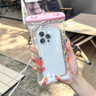 Wholesale mobile phone waterproof bag sealed touch screen swimming diving case drifting airbag hanging neck cartoon mobile phone bag custom