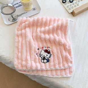 Sanrio Подлинное полотенце KTcat мультфильм коралловый бархат лучше, чем хлопок, абсорбируемый сухой полотенце