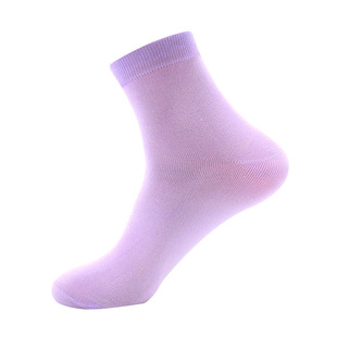 Autumn and winter independent packaging ladies solid color cotton socks breathable sweat-absorbent warm casual foot bath socks wholesale