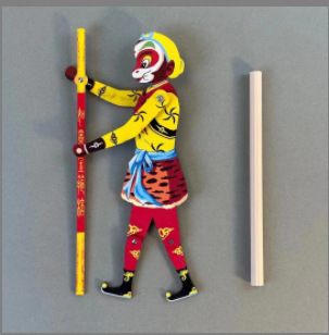 Manual Wooden Shadow Play Journey to the West Monkey King Children's Handmade Toy Set Props Performance Shadow Play Crafts