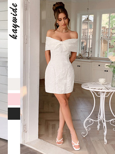 Cross-border European and American French Elegant Bow Short Skirt dress Women's Clothing 2025 Spring/Summer Amazon Independent Station