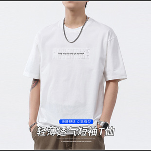 Solid Color Short-sleeved T-shirt Men's Summer 2025 New Loose All-match Thin Half-sleeved Men's Round Neck T-shirt