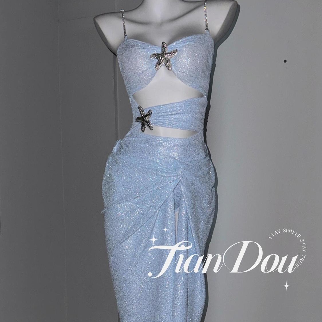 [Deep Sea Mermaid Ji] Dreamy High-End Texture Island Vacation Sexy One-Piece Long Skirt Swimsuit Bikini Ins