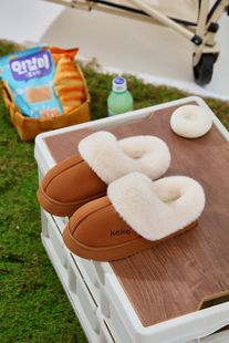 Keke Winter fleece-lined Thick Cotton Slippers Women's Non-slip Warm Wearing Household Slippers Winter Indoor Home Cotton Slippers