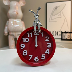 Desktop Watch Ornaments Desktop Alarm Clock Placement Clock Creative High Color Value Internet Celebrity Bedroom Mute Walk Zhao Zhisun