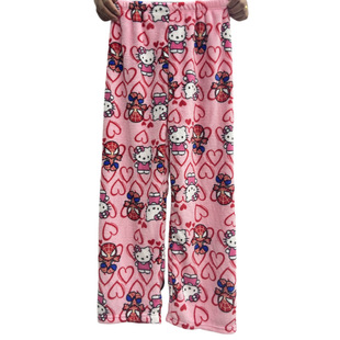Amazon Cartoon Walking Pajama Pants Women's Autumn and Winter Flannel Loose New Home Casual Warm Pants for Outer Wear