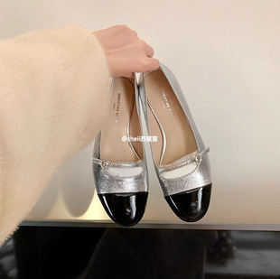High-grade cowhide version ~ Su Yinyin same color matching small love diamond buckle with chunky heel Mary Jane shoes women's shoes