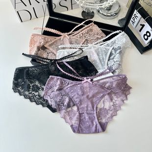 Любители талии ~ Pure Desire Royal Sister, сексуальное кружевное красивое женское нижнее белье с тонкими бретелями и низкой талией, прозрачные соблазнительные трусы