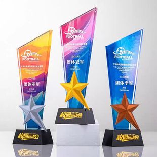 Crystal Trophy Creative Colorful Resin Outstanding Staff Annual Meeting Award Commemorative Trophy