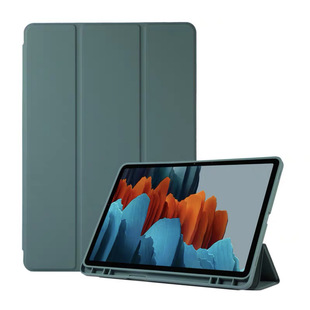 Applicable to Samsung S8 tablet protective case S8 + with Pen slot A7/A8 silicone honeycomb heat dissipation s6lite drop-resistant leather case