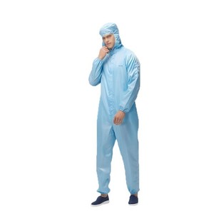 Hooded one-piece anti-static overalls blue S-size dustproof, comfortable and breathable
