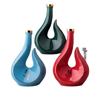 Jingdezhen ceramic empty wine bottle 1kg pack drunk sealed small wine pot wine set home creative decoration wine jar home