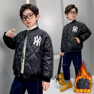 Boys' autumn and winter cotton-padded jacket jacket fleece-lined thickened cotton-padded jacket jacket 2024 new medium and large children's clothing boys' cotton-padded jacket