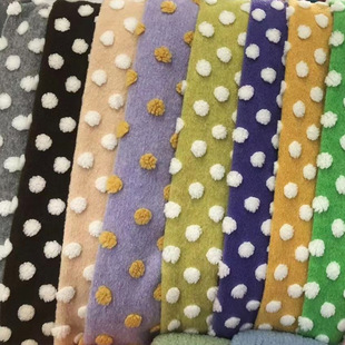 Anti-Blowing Polka Dot Jacquard Imitation Lamb Autumn and Winter Children's Clothing Outwear Bouquet Packaging Home Stool Chair Cover Fabric