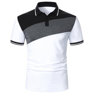 Digital 3d Printing Aliexpress Cross-border New Men's POLO Shirt Summer Men's Casual Splicing Color Short-sleeved Shirt