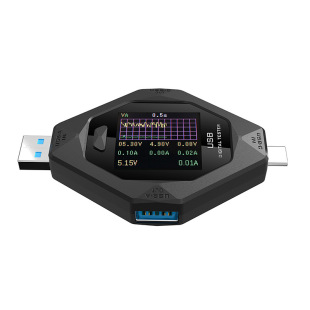 Multi-function Type-C USB color screen digital display voltage and current power meter PD mobile phone charging detector 1.44 inch