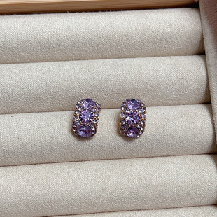 [Durofrey White] Korean Niche Design Advanced Ear Stud Earrings Simple Earrings Women's Mosquito Incense Plate Ear Clip
