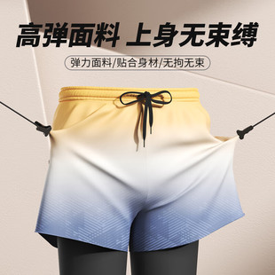 Swimming trunks men's new adult double-layer anti-embarrassment swimming trunks men's plus size quick-drying loose swimming equipment wholesale