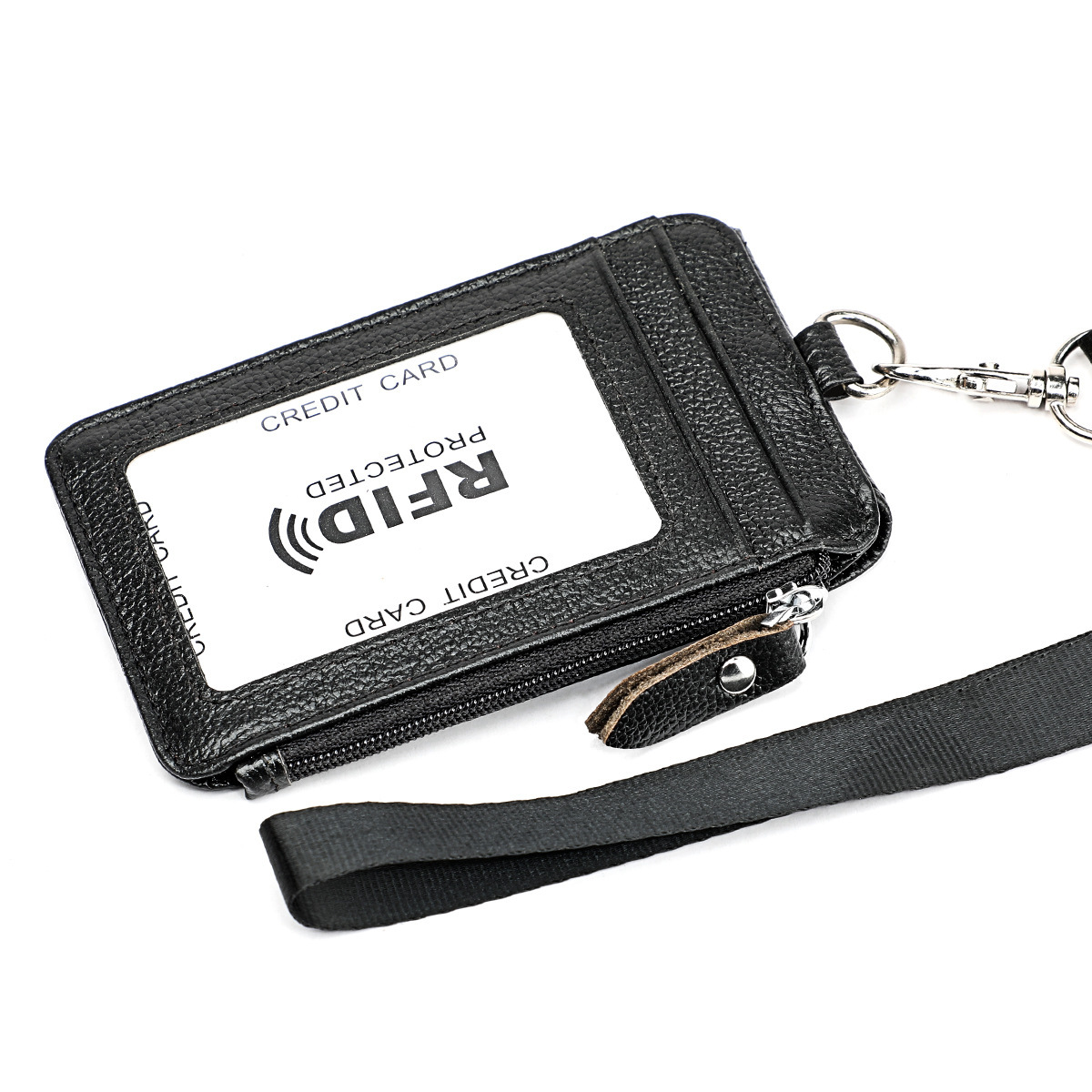 Factory Custom-Made Work Badges, Rfid Card Holders, Anti-Magnetic Genuine Leather Office Work Id Card Holders, Factory Badge Leather Cases Wholesale
