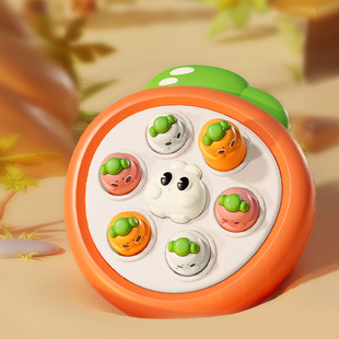 Handheld hamster decompression toy cute duck dinosaur radish baby press music toddler mini parent-child interactive puzzle