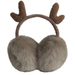 2024 New Christmas Antler Stuffed Earmuffs Winter Ladies Cute Casual Plus Velvet Cold Warm Earmuffs for Students