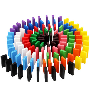 Wooden Children's 120 Pieces of Building Blocks Domino Toys Exercise Thinking Building Building Blocks Long and Variable Stacking High Play