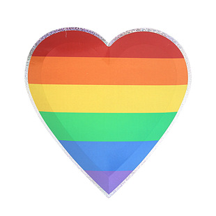 Bronzing Rainbow Love Paper Tray Paper Plate Birthday Party Wedding Dinner Decoration Party suit