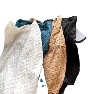 Round neck summer ice silk wheat spike pattern short sleeve T-shirt daily Harajuku fashion fashion brand youth fashion solid color top