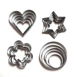 Christmas snowflake five-star 5-piece stainless steel biscuit mold cake baking diy mold cookie cutting tool