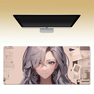 Mouse pad oversized a generation of cartoon girl pad increased thick lock edge large office pad