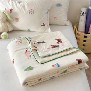 Class A Milk Knitted Soybean Fiber Super Soft Summer Cool Quilt Machine Washable Summer Children's Thin Quilt Quilt Core Air-conditioning Quilt